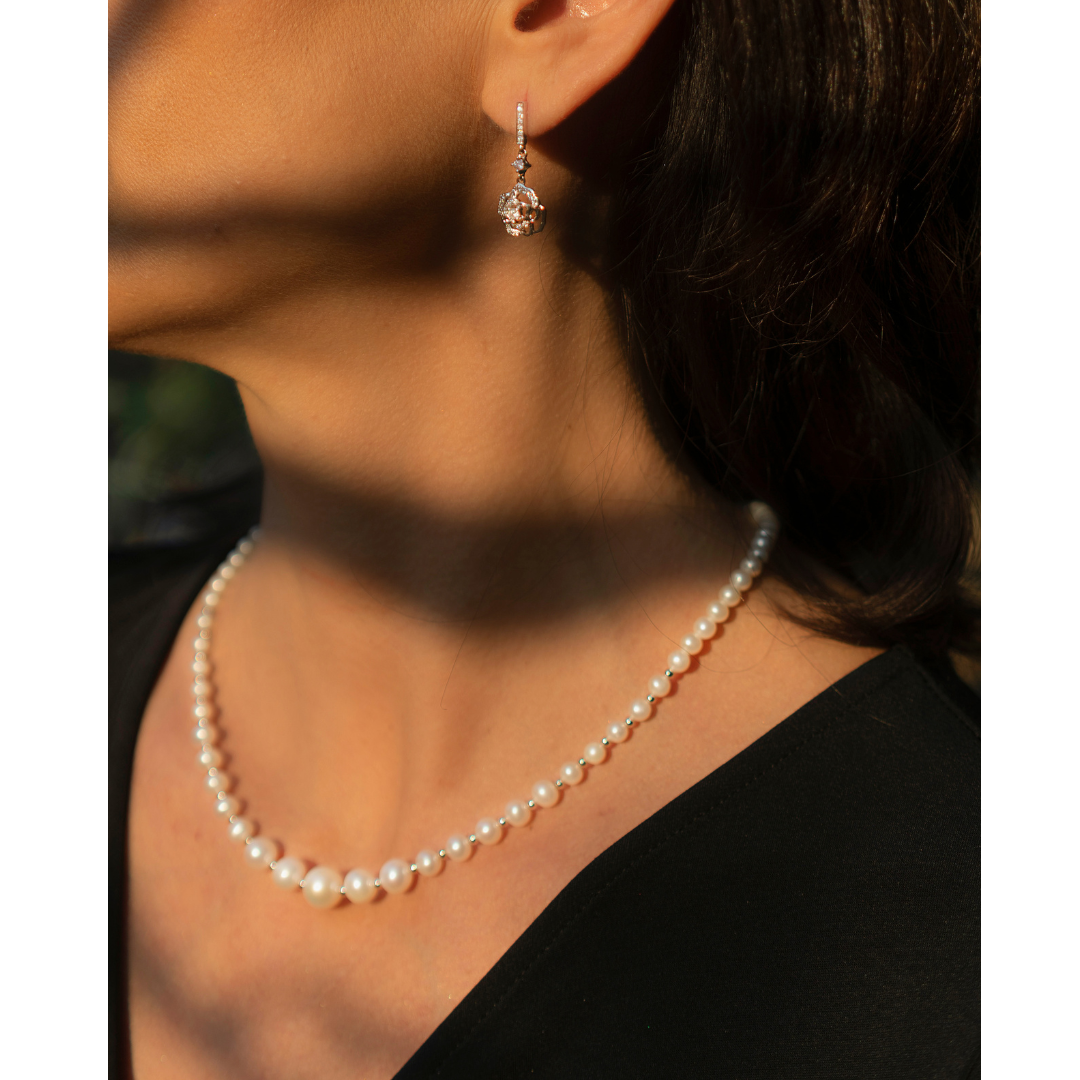 Pink Earrings with Zirconia