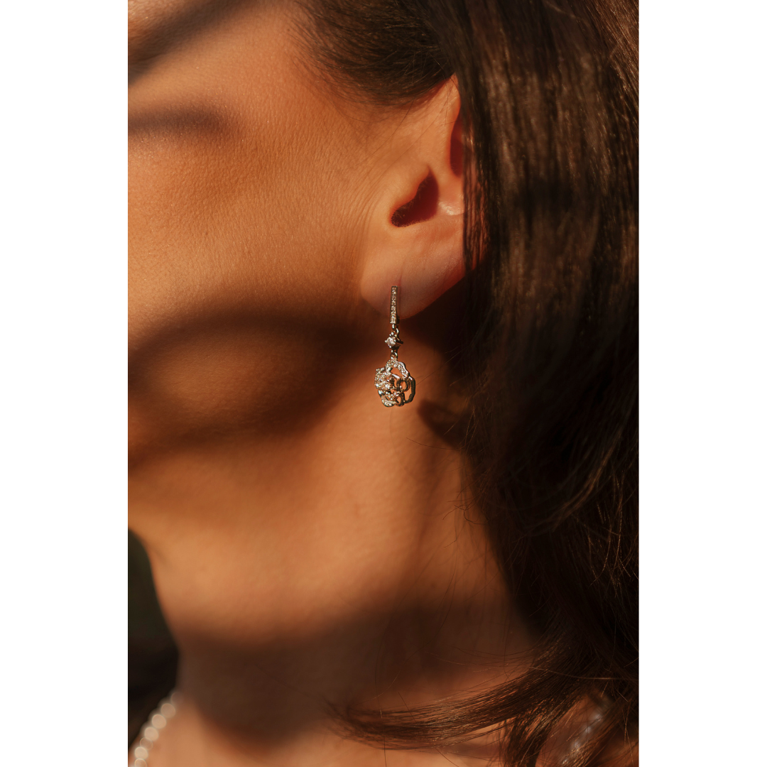 Pink Earrings with Zirconia