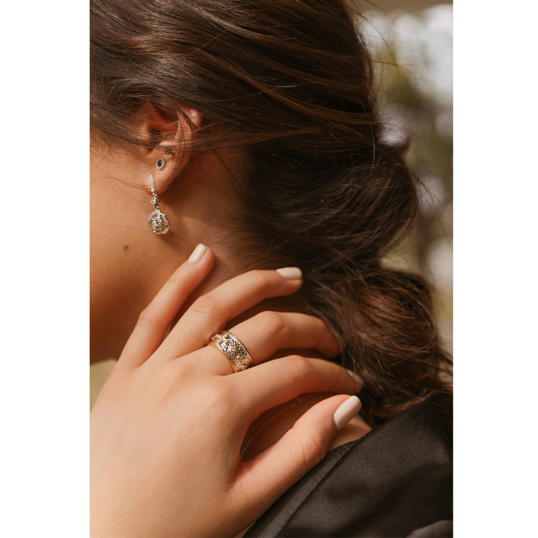 Pink Earrings with Zirconia