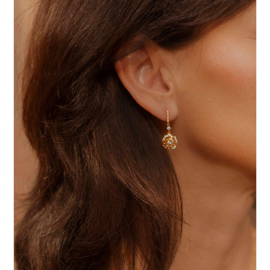 Pink Earrings with Zirconia