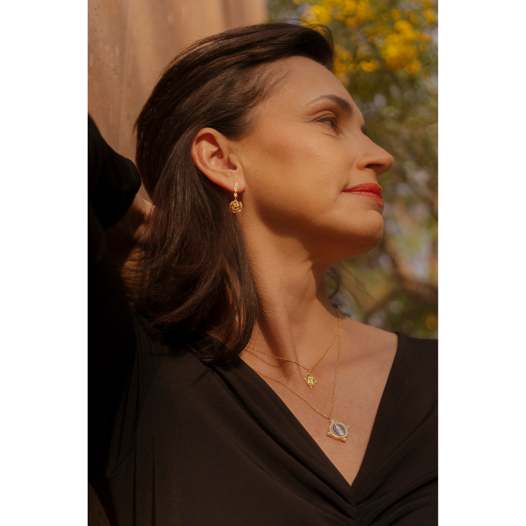 Pink Earrings with Zirconia