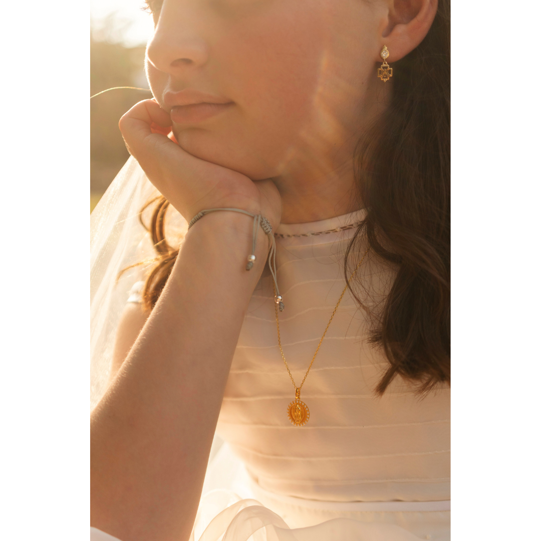 Anagram of Mary Cross Earrings with Zirconias