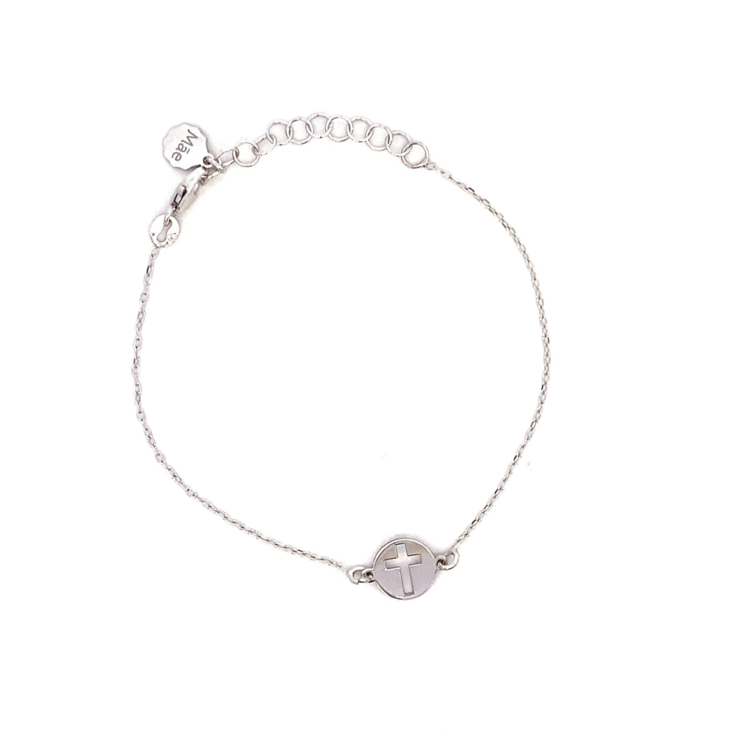 Pulsera de plata con charm de Cruz