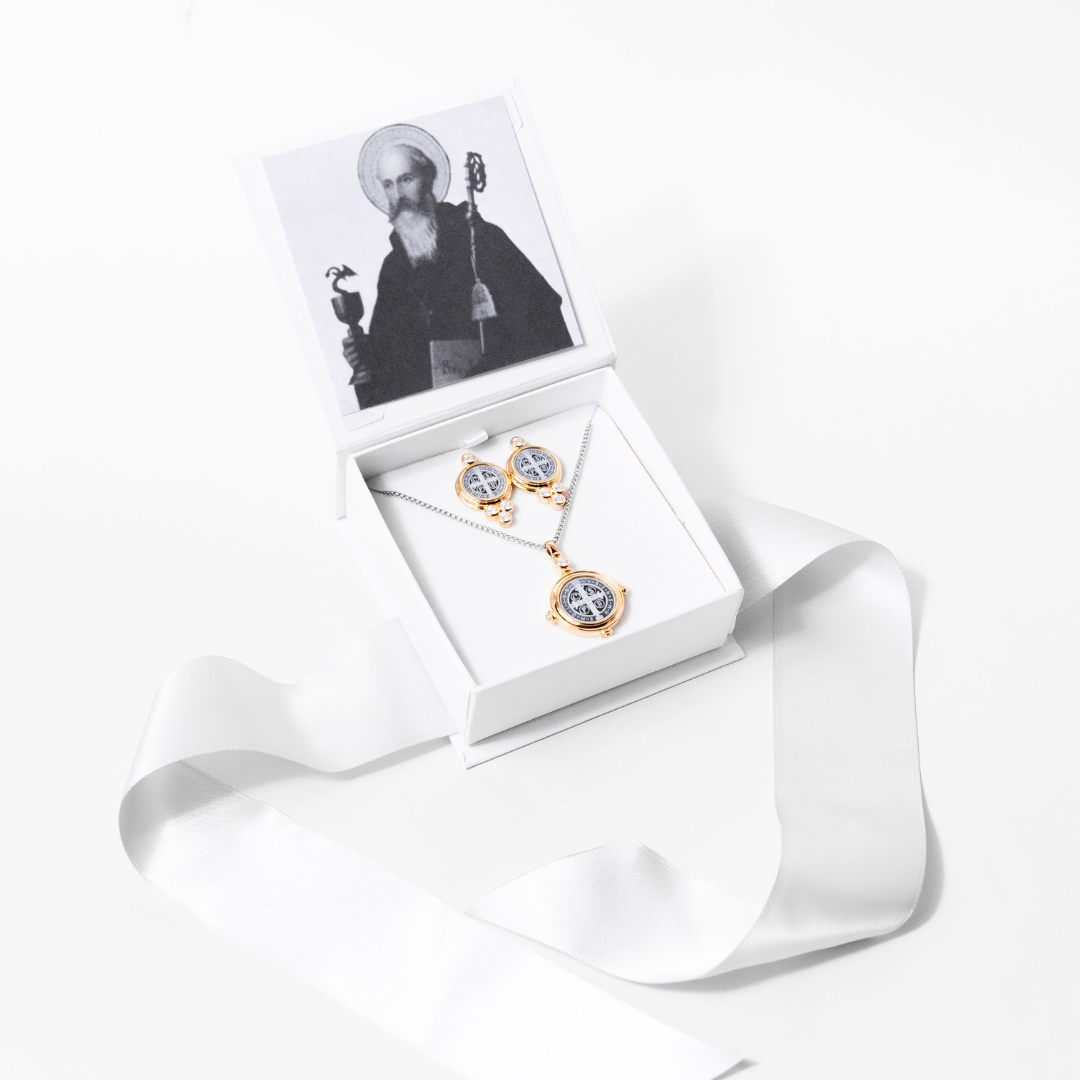 Saint Benedict Cameo Earrings