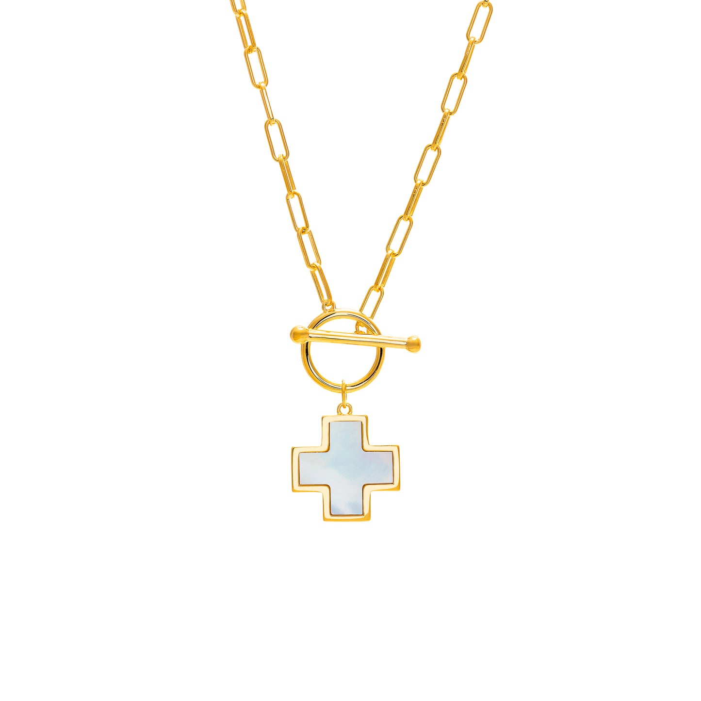 Mother of Pearl Cross Necklace