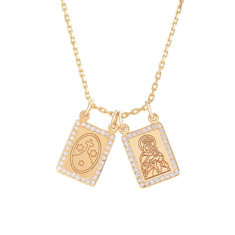 Scapular of the Virgen del Carmen with Zirconia frame