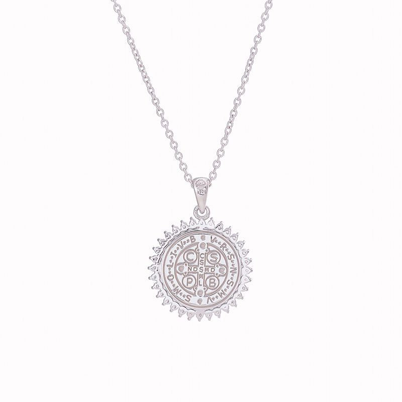 Saint Benedict medal with zircons