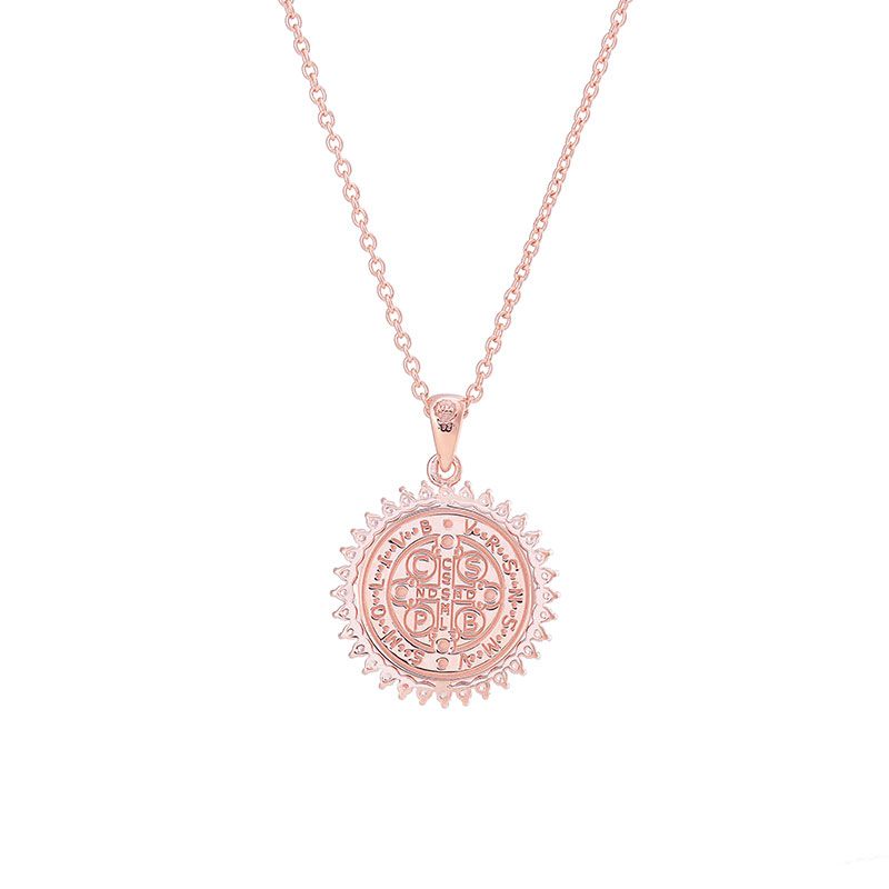 Saint Benedict medal with zircons