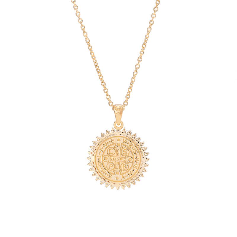 Saint Benedict medal with zircons