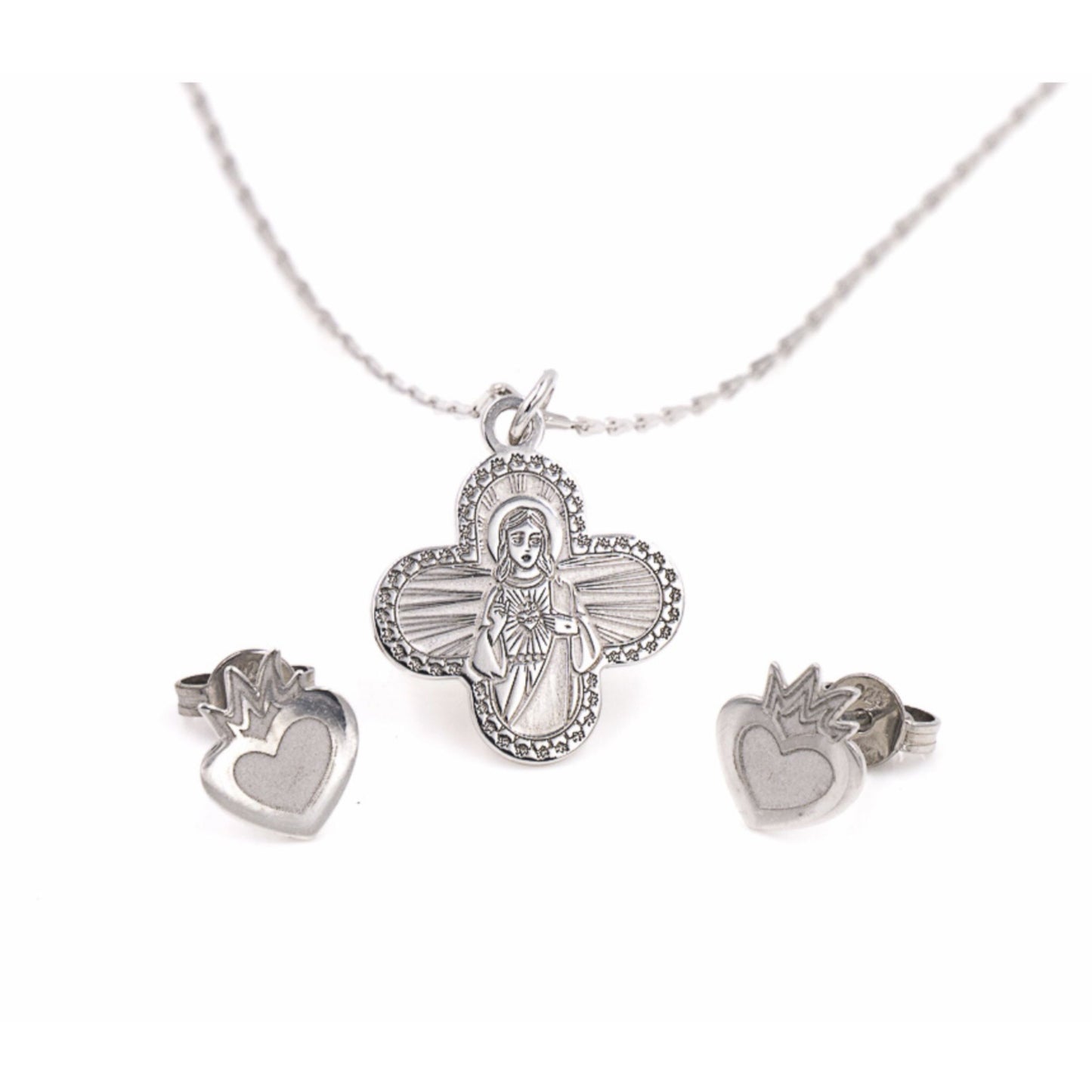 Sacred Heart of Jesus set with earrings