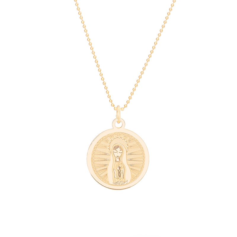 Medalla Virgen de Fátima redonda