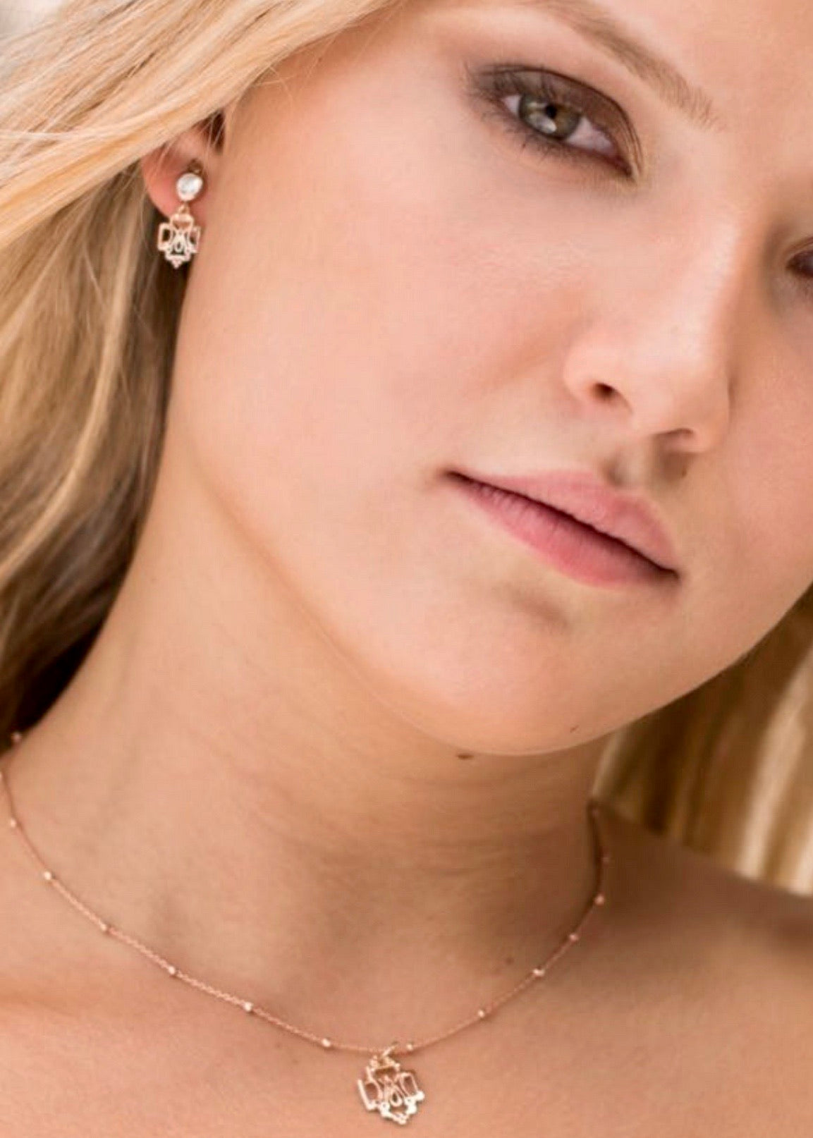 Anagram of Mary Cross Earrings with Zirconias