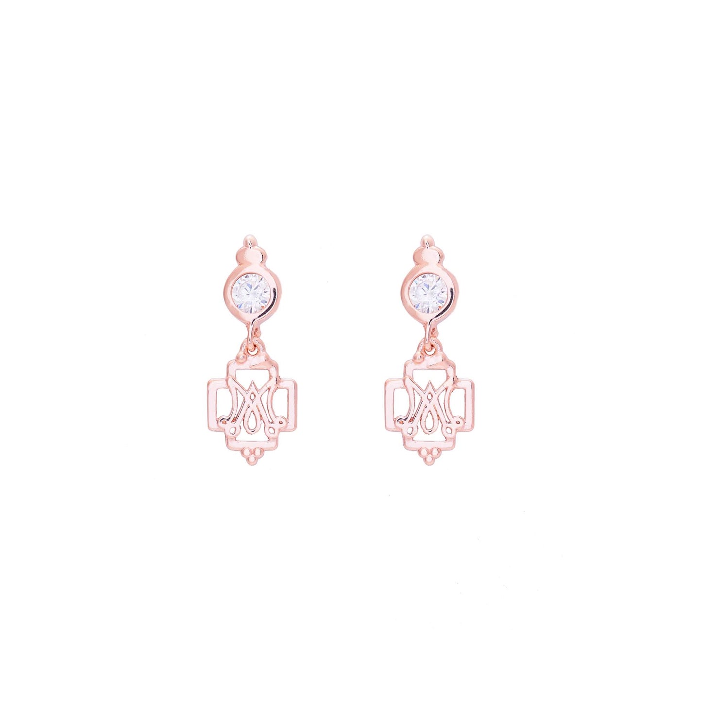 Anagram of Mary Cross Earrings with Zirconias