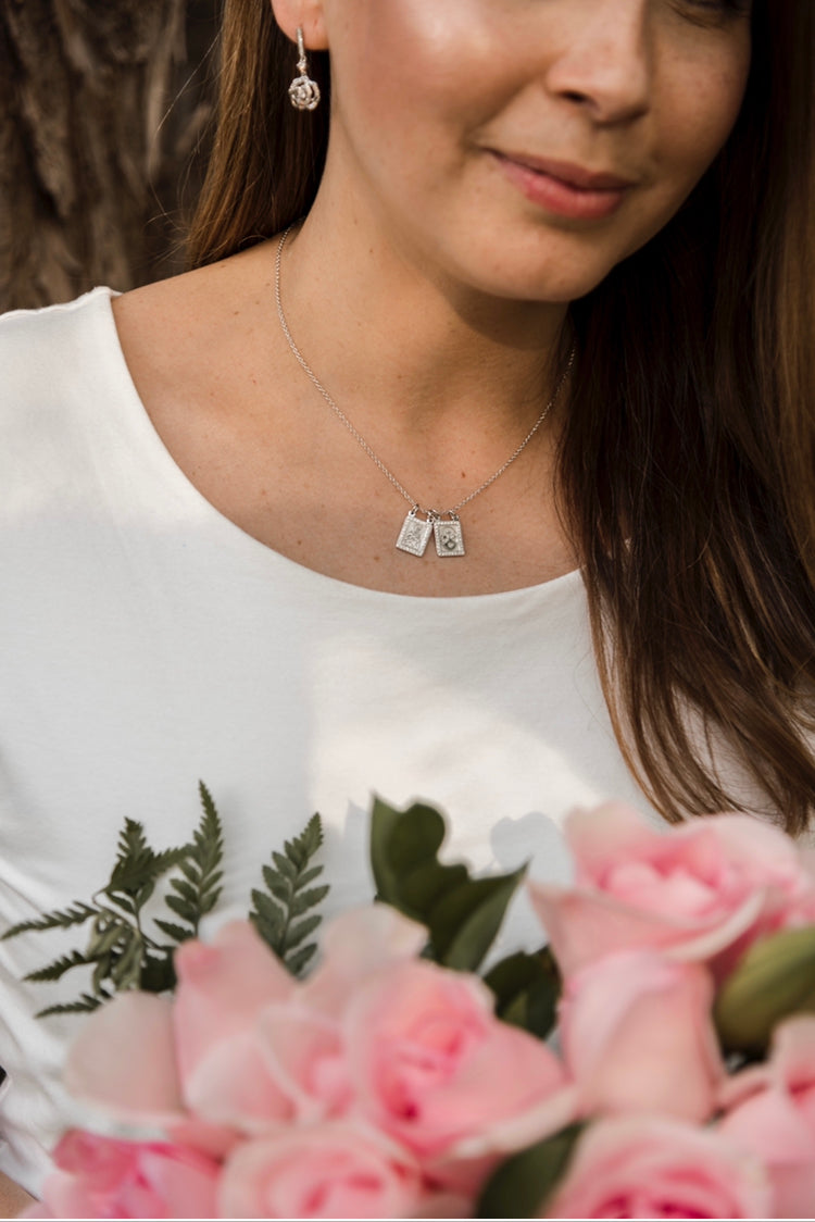 Scapular of the Virgen del Carmen with Zirconia frame