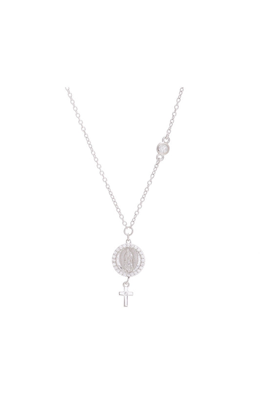 Mini Medal of the Virgin of Guadalupe with Cross
