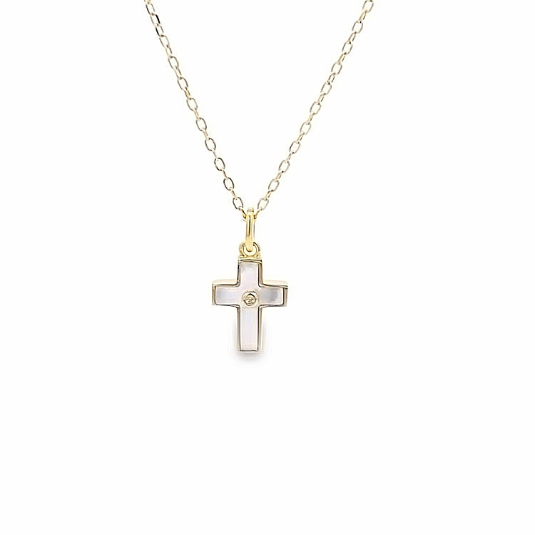 Mother of pearl cross with zirconia