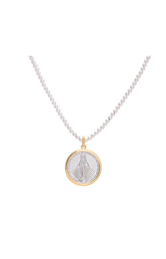 Necklace of the Virgin of the Miraculous Medal with ball chain
