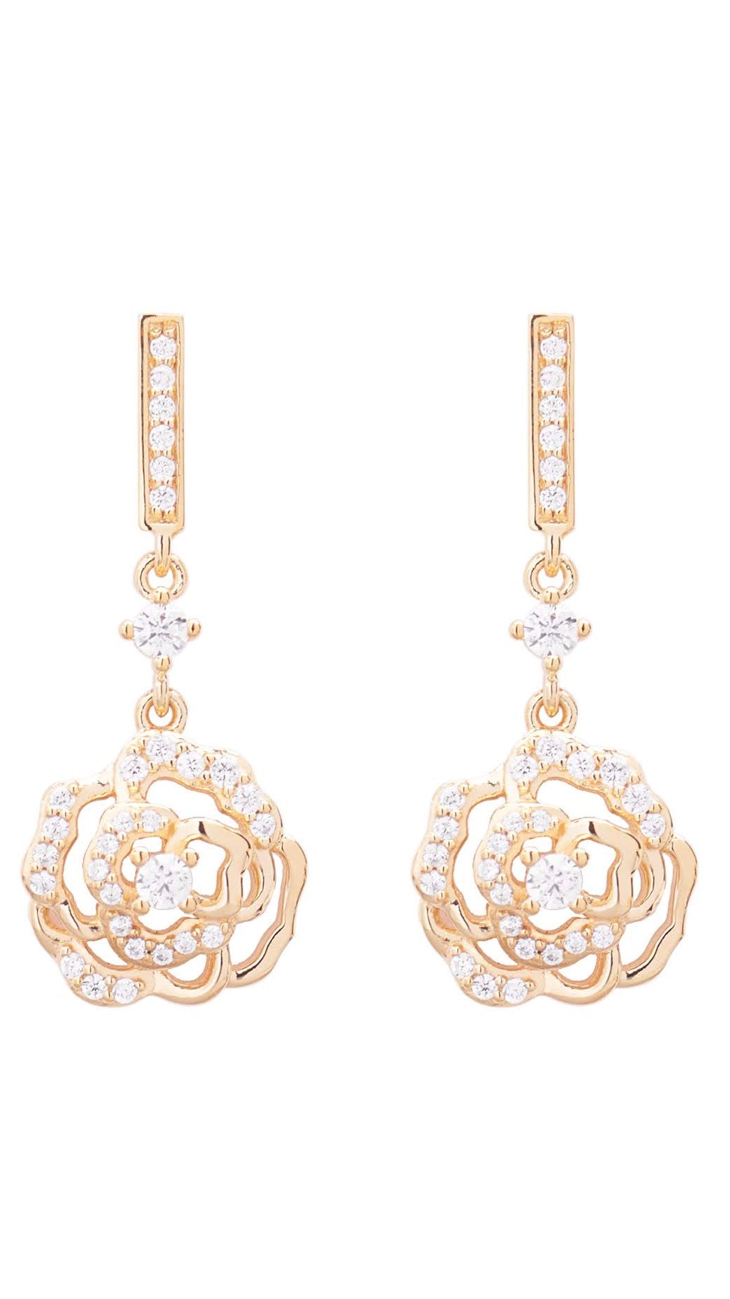 Pink Earrings with Zirconia