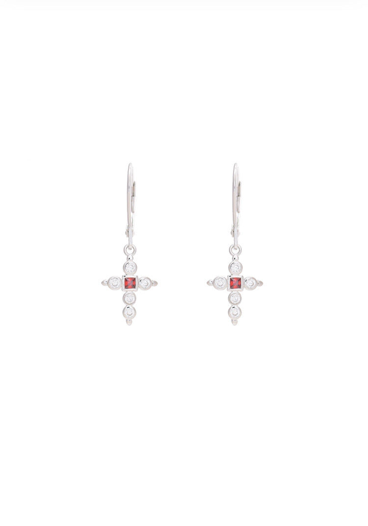 Zirconia Cross Earrings