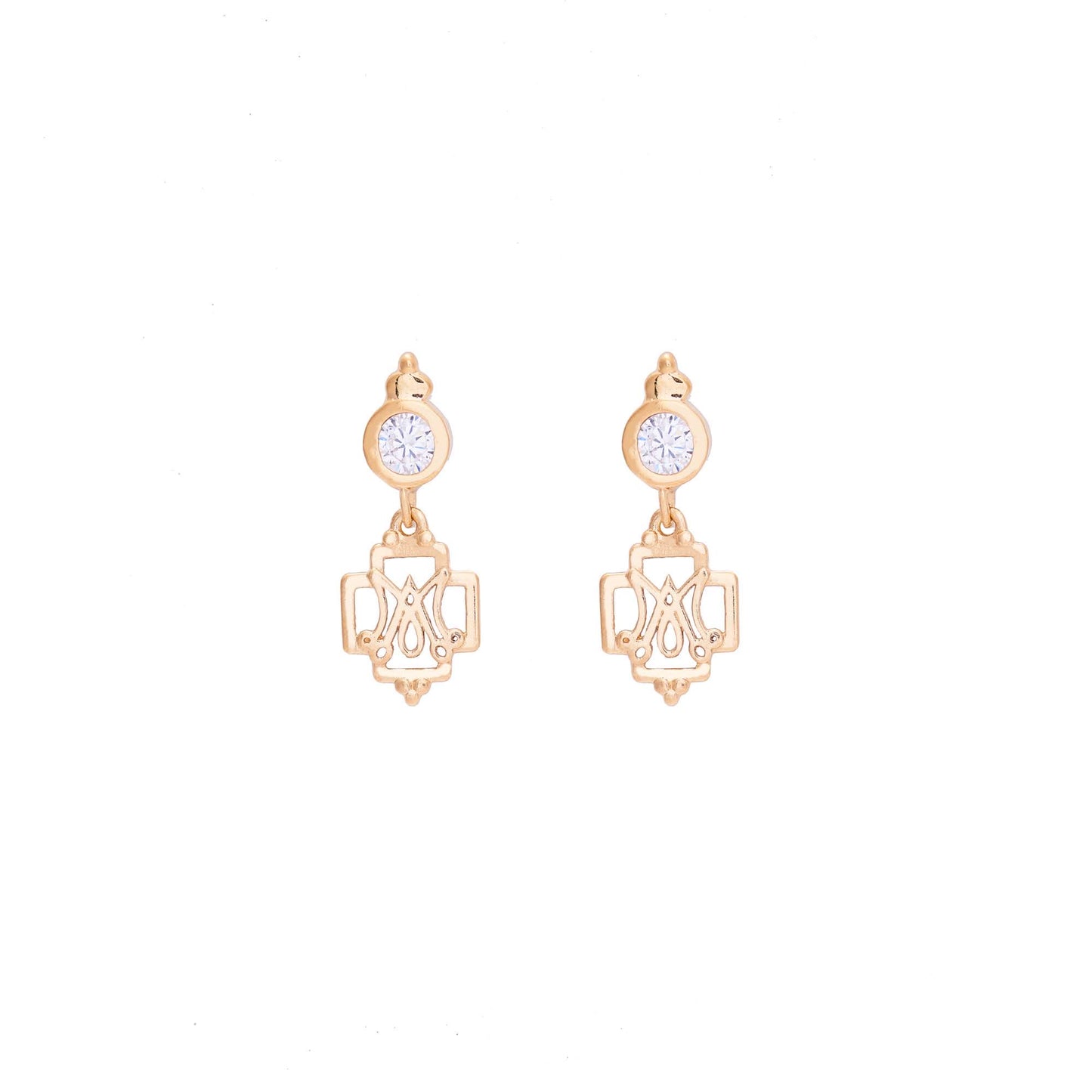 Anagram of Mary Cross Earrings with Zirconias