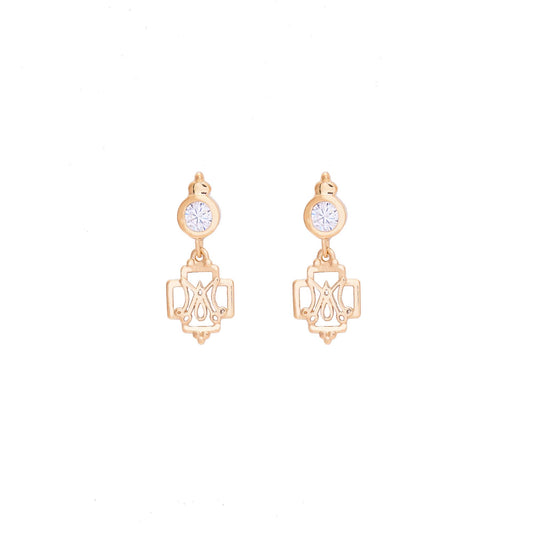 Anagram of Mary Cross Earrings with Zirconias