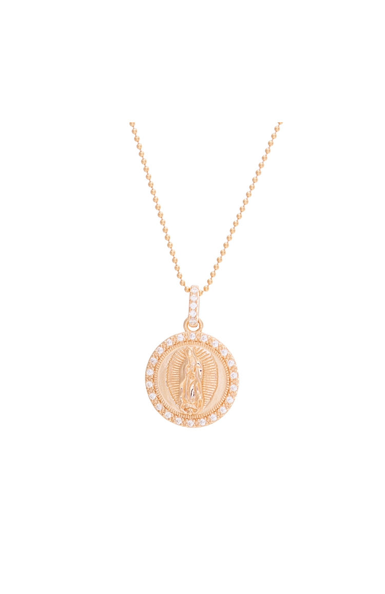 Medalla Virgen de Guadalupe con marco de Circonias
