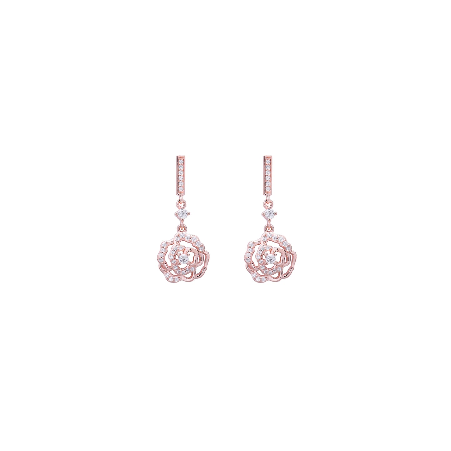 Pink Earrings with Zirconia
