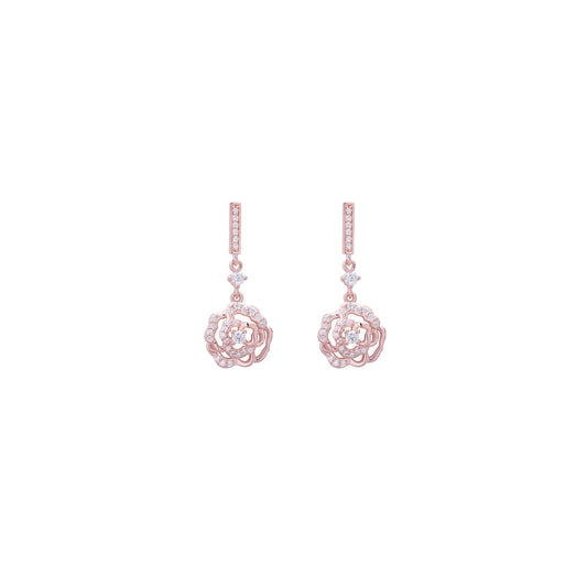 Pink Earrings with Zirconia