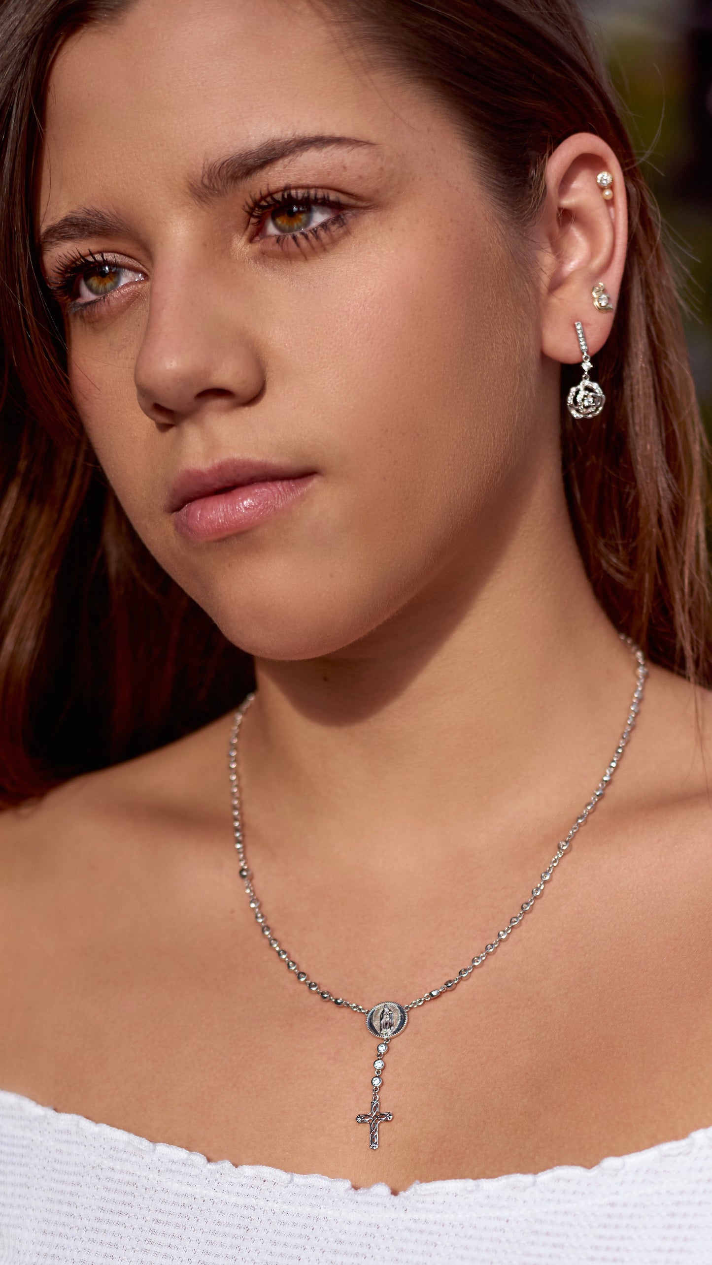 Rosary necklace zirconias