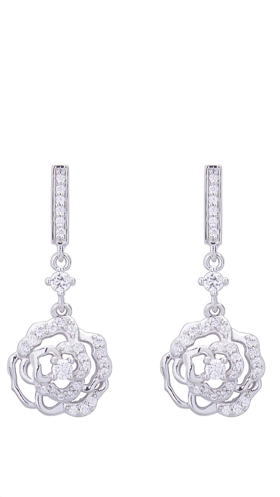 Pink Earrings with Zirconia