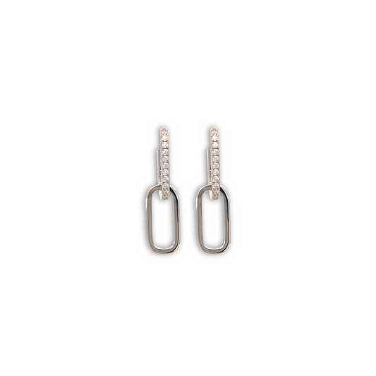 Aretes MOISSONITA ESLABON COMBINADO