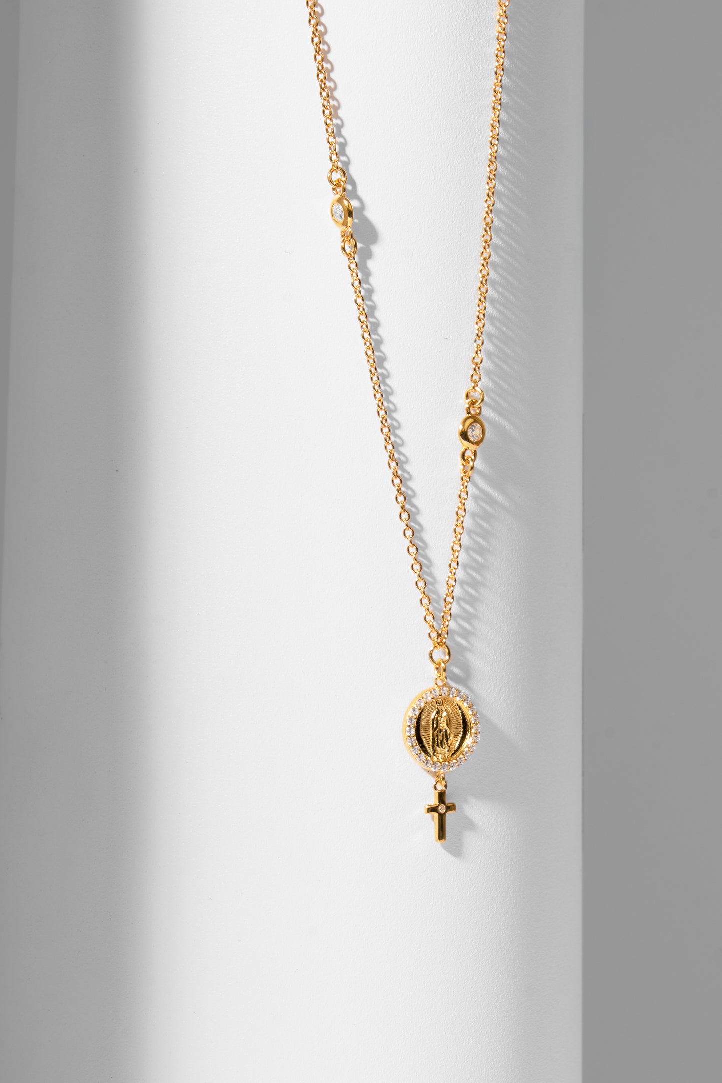 Mini Medal of the Virgin of Guadalupe with Cross