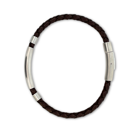 Pulsera de Cuero con Barra