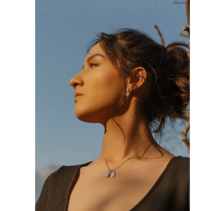 Anagram of Mary Cross Earrings with Zirconias 