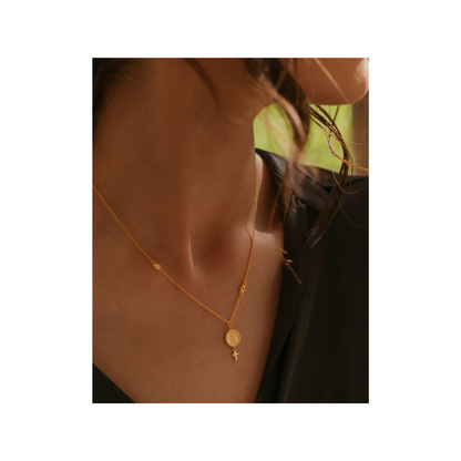 Mini Medal of the Virgin of Guadalupe with Cross