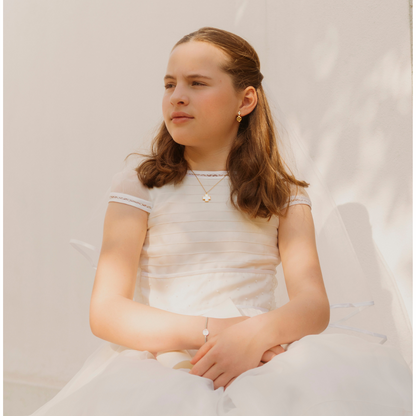 Mother of pearl cross on thin chain