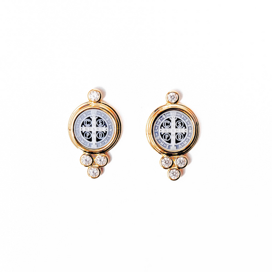 Saint Benedict Cameo Earrings