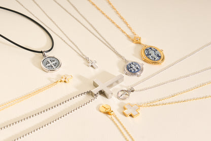 Mother of pearl cross with zirconia
