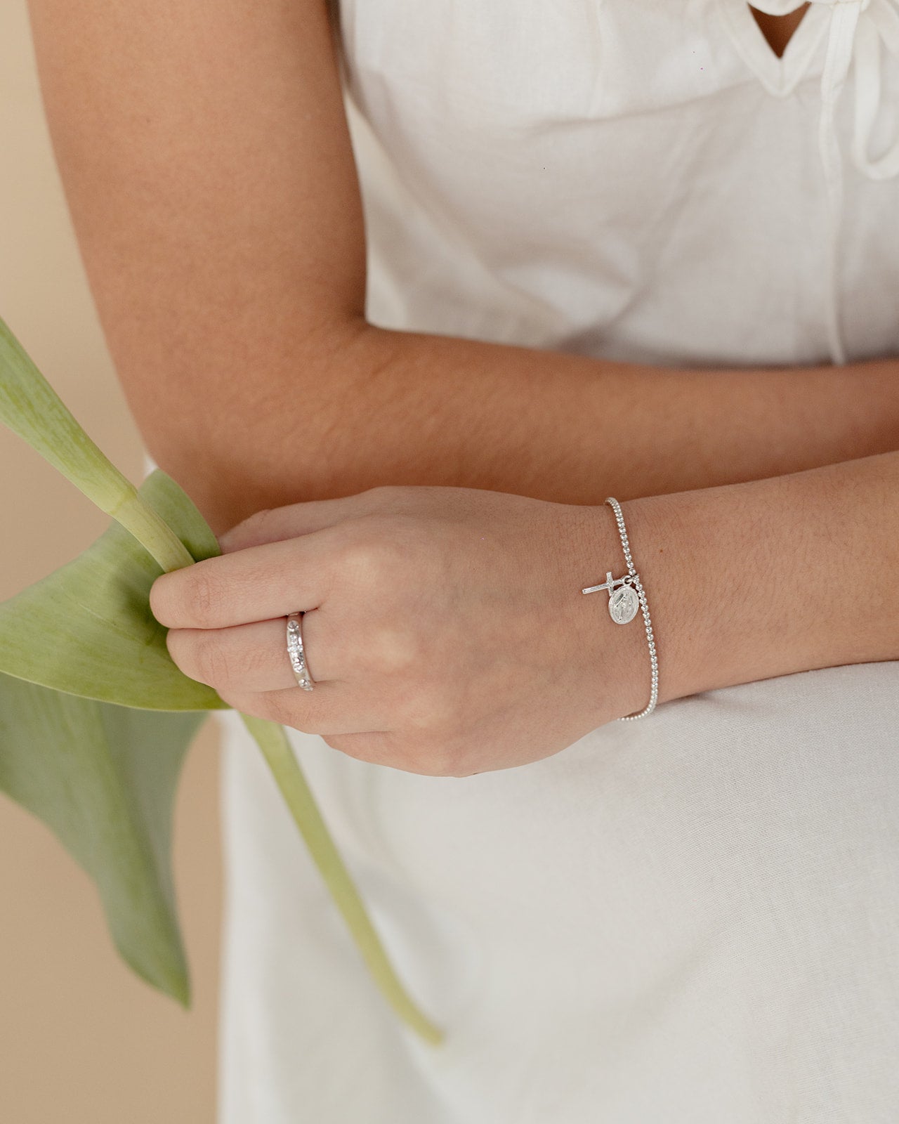 Bracelet with the Virgin of the Miraculous Medal and Cross