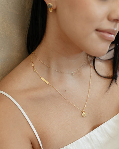 Medalla Crucifijo redonda con cadena