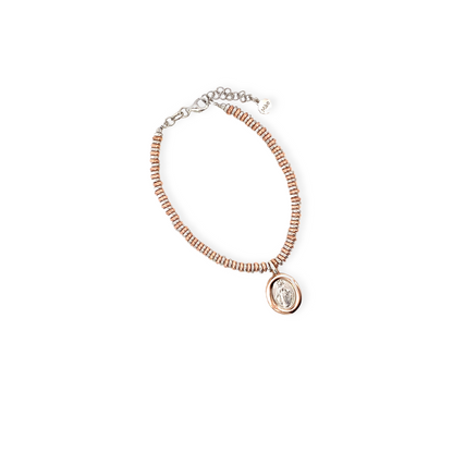 Medal Bracelet of the Virgin of the Miraculous Medal silver and rosegold