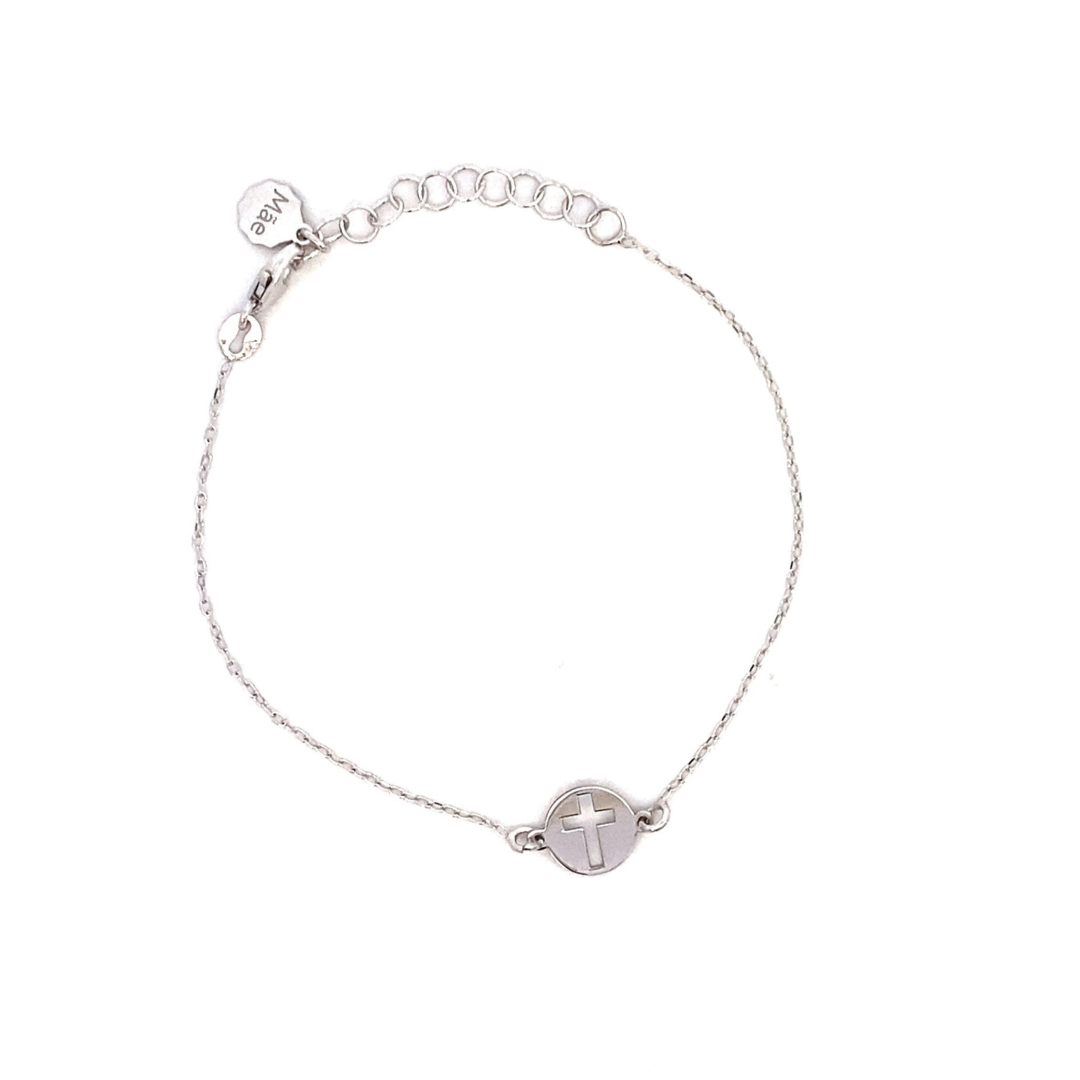 Silver bracelet with cross charm