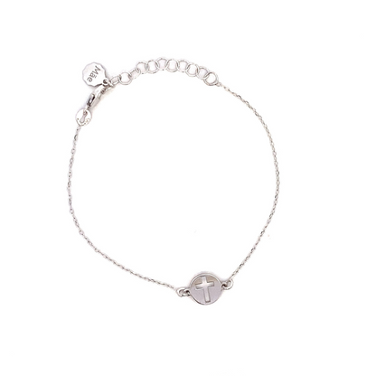 Silver bracelet with cross charm