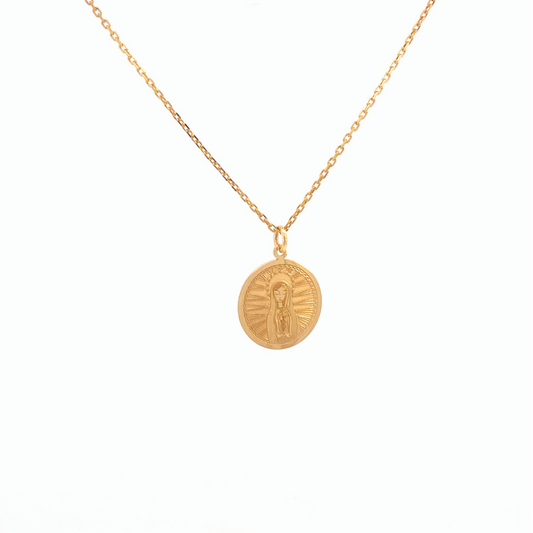 Virgin of Fatima Medal in 14K gold