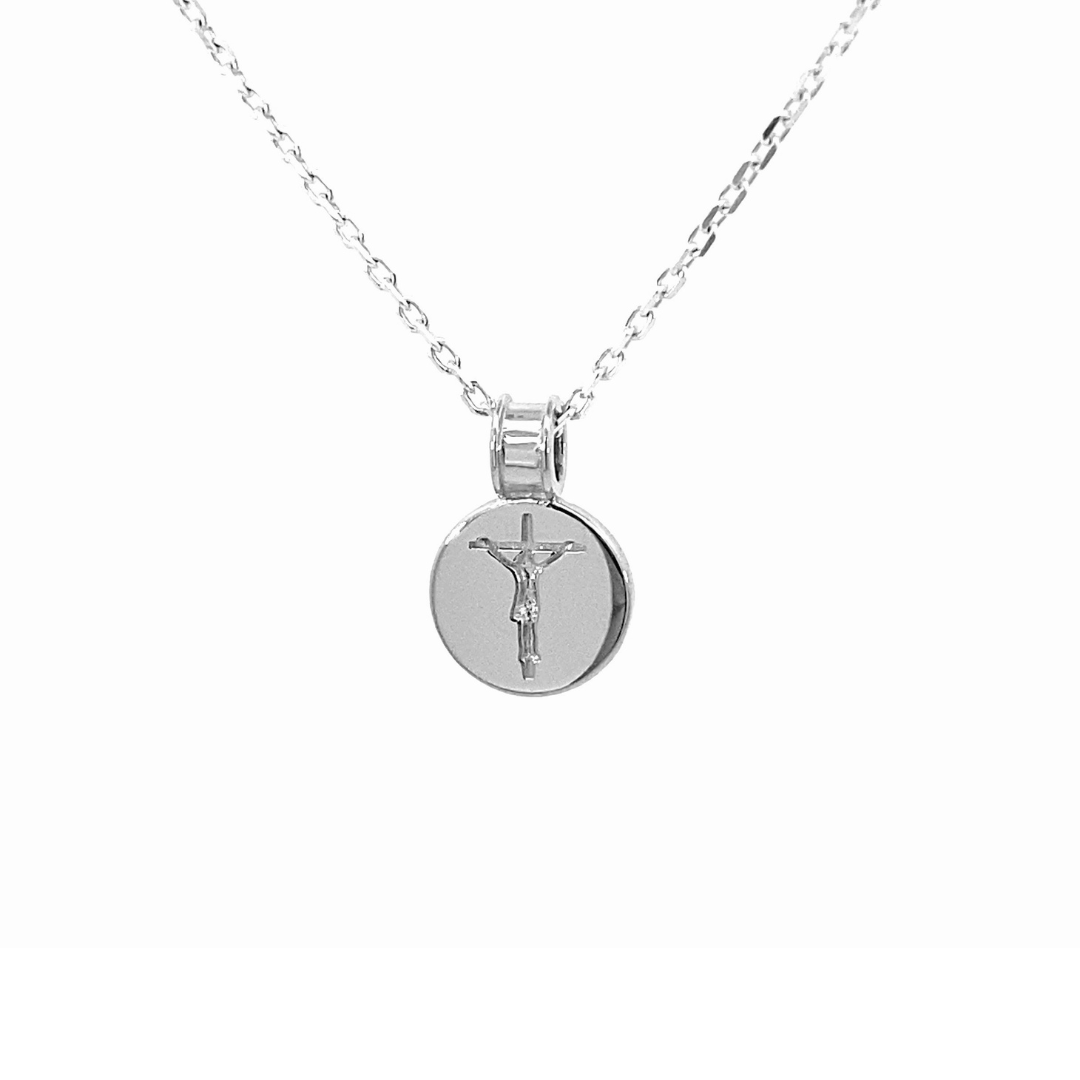 Round Crucifix Medal with chain