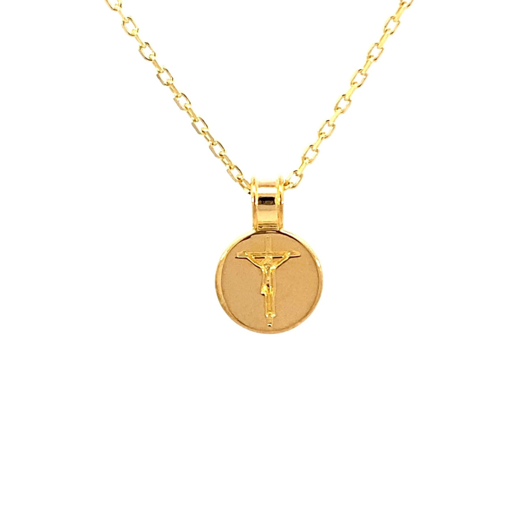 Round Crucifix Medal with chain