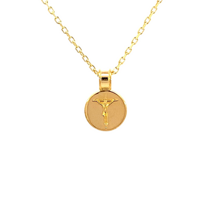 Round Crucifix Medal with chain