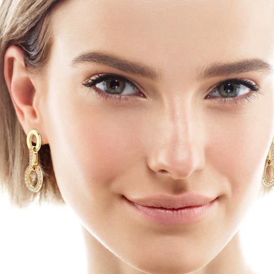 Aretes MOISSANITA DOBLE O