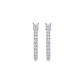 Aretes arracadas de rodio con Moissanitas de 0.9 ct in & out