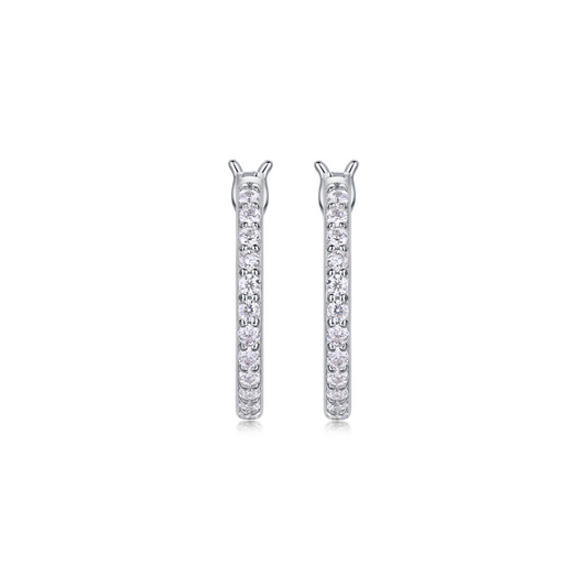 Aretes MOISSANITA ARRACADA COMPLETA DELGADA